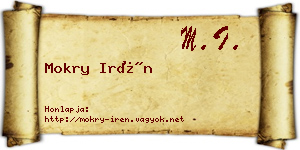 Mokry Irén névjegykártya